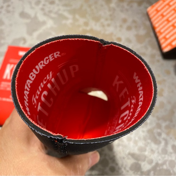 Whataburger Koozies Ketchup Reversible Set of Two Red Black Kooziies NWOT - Picture 3 of 8